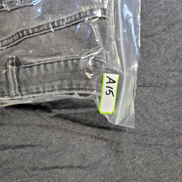 Zara Mini Skirt Womens Medium Black Jean Distressed Slit Front Button Up Denim - Picture 10 of 11